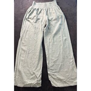 Beebop Light Sage Green Wide-Leg Pants with High Elastic Waist size L